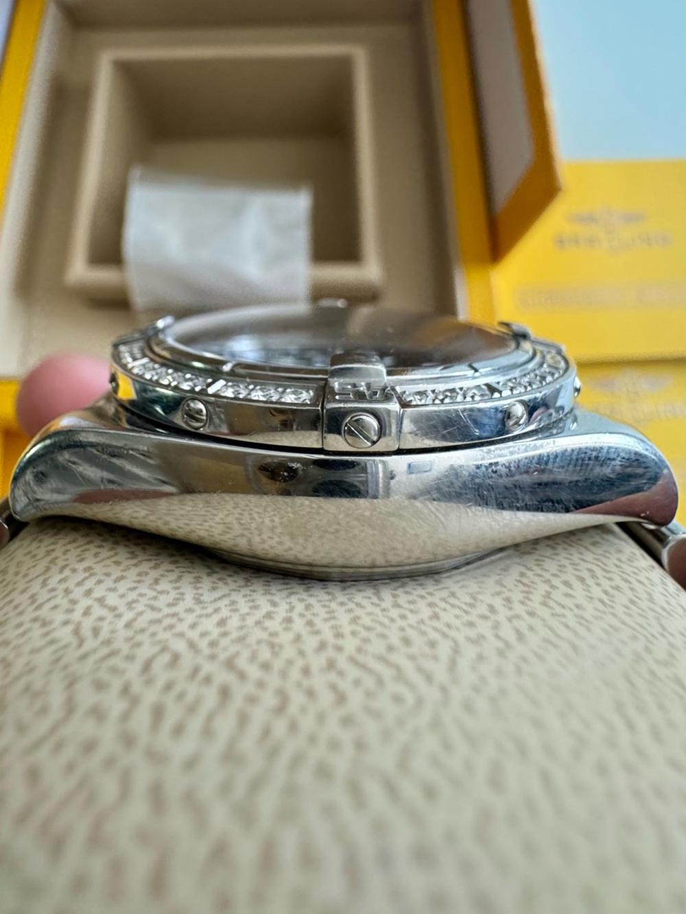 Breitling Chronomat Evo. Silver & Dark Blue Custom Timepiece - Picture 4 of 13